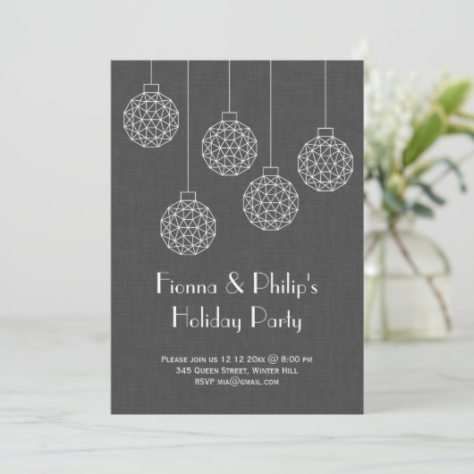 Moderne Feier Einladung - grau (Stehend Vorderseite)