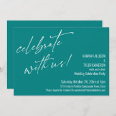 Moderne Feier mit Aquamariner Hochzeitsempfehlung Einladung (Vorne/Hinten)