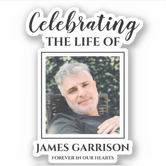 Moderne Feier mit Foto-Gedenkstätte Aufkleber (Vorderseite)