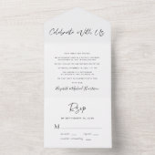 Moderne Feier mit unserer Hochzeitsempfehlung All In One Einladung (Innen Boden)