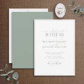 Moderne Feier mit US Sage Green Wedding Einladung