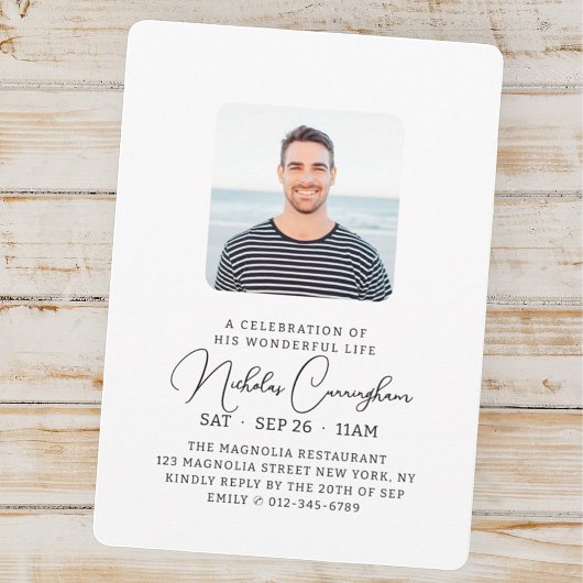 Moderne Feier zu Seinem wunderbaren Lebensdenkmal Einladung