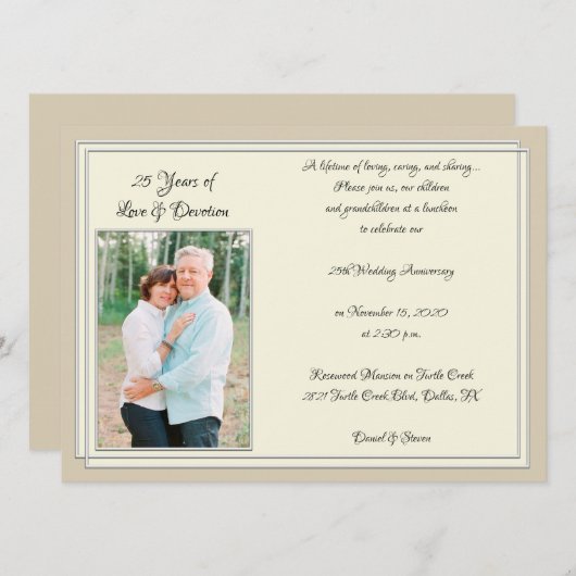 Moderne Feier zum 25. Jahrestag Einladung (Vorne/Hinten)
