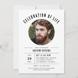 Moderne Feier zum Foto der Beerdigung des Lebens Einladung