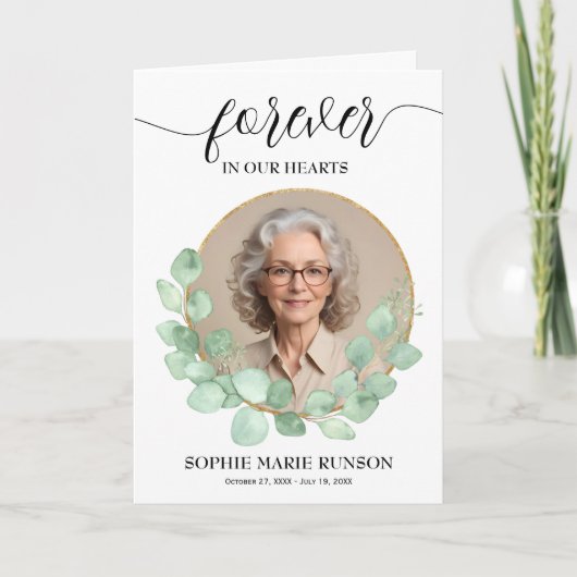 Moderne Feier zum Foto der Beerdigung geflochten Programm (Vorderseite)