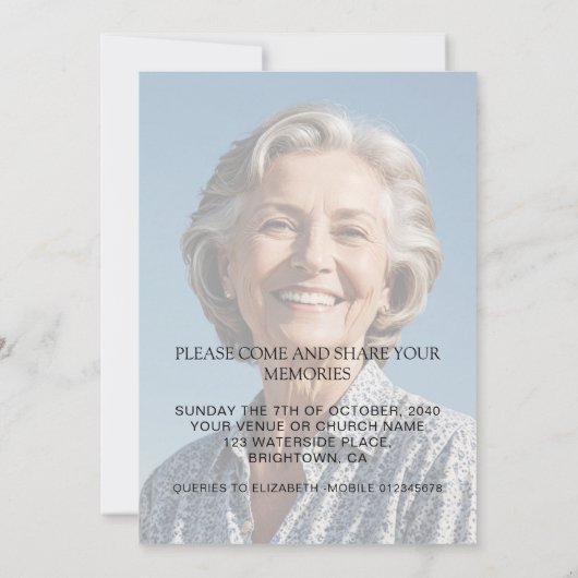 Moderne Feier zum Foto des Lebens Einladung (Rückseite)