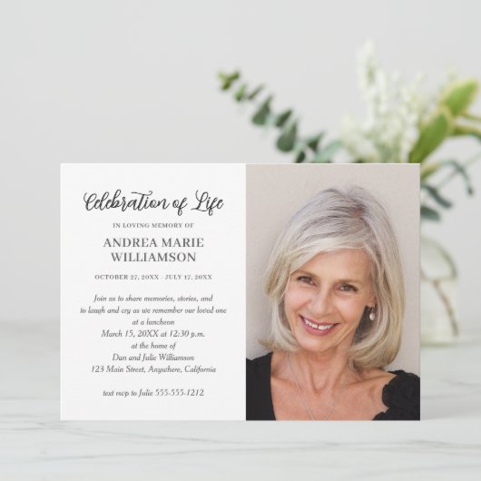 Moderne Feier zum Foto des Lebens Einladung (Stehend Vorderseite)