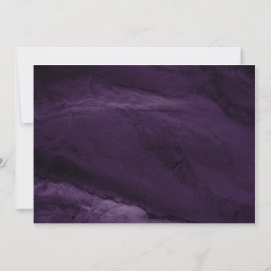 Moderne Feier zur Beerdigung von Lila Marmor Einladung (Rückseite)