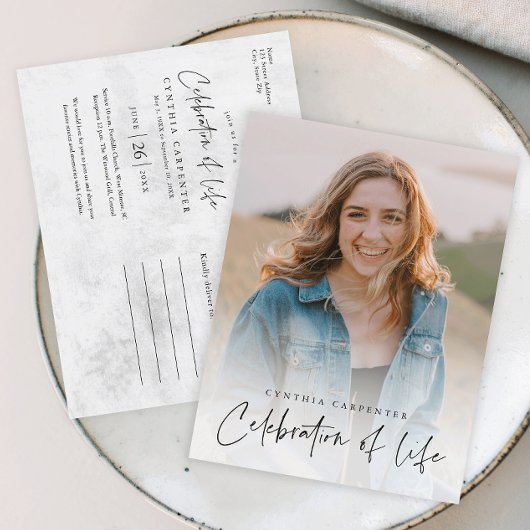 Moderne Feier zur Gedenkfeier des Lebens Postkarte