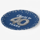 Moderne Feiern bis 40 Jahre Geburtstag Pappteller (Schrägansicht)