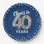 Moderne Feiern bis 40 Jahre Geburtstag Pappteller (Vorderseite)