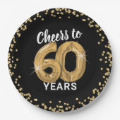 Moderne Feiern bis 60 Jahre Geburtstag Pappteller (Vorderseite)