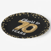 Moderne Feiern bis 70 Jahre Geburtstag Pappteller (Schrägansicht)