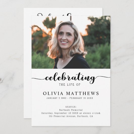 Moderne Feiern des Programms "Leben der Beerdigung Programm (Vorne/Hinten)