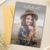 Moderne Feiern Sie das Foto-Overlay für Hochschula Folieneinladung