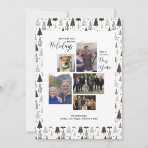 Moderne Feiertage Neujahrs-Fotocollage Handgezeich Feiertagskarte