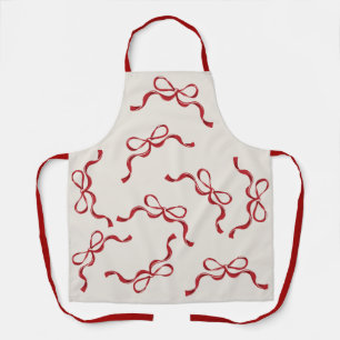 Moderne Feiertage Retro Red Bows Weihnachten Schürze