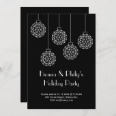 Moderne Feiertage Schwarz Einladung (Vorne/Hinten)