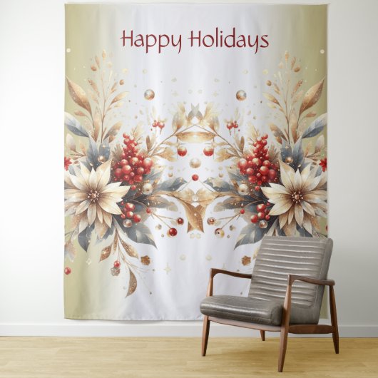 Moderne Feiertagsblumen Hintergrund Wandteppich (Beispiel)
