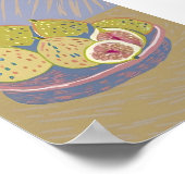 Moderne Feigen-Stillleben-Pastell-Malerische Obst- Poster (Ecke)