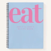 Moderne, feine blaue Paare Verlobung Rezept Notizblock (Vorderseite)