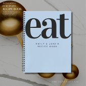 Moderne, feine blaue Paare Verlobung Rezept Notizblock