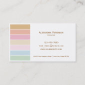 moderne feine Farbpastellpalette Visitenkarte (Rückseite)