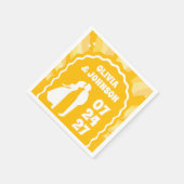 Moderne, feine, gelbe Wavy Arch Wedding Serviette (Ecke)