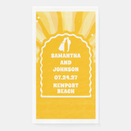 Moderne, feine, gelbe Wavy Arch Wedding Serviette