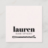 Moderne feine, helle Pastell Schwarz Bold Bobby Bu Quadratische Visitenkarte (Vorderseite)