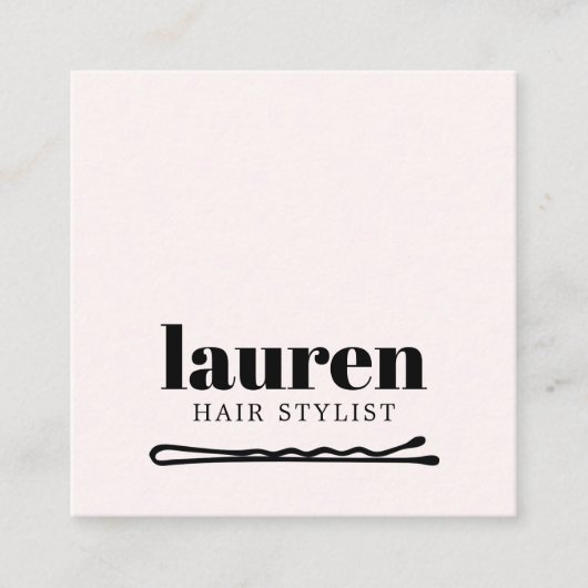 Moderne feine, helle Pastell Schwarz Bold Bobby Bu Quadratische Visitenkarte (Vorderseite)