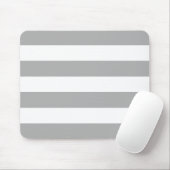 Moderne, feine, hellgraue und weiße Streifen Mousepad (Mit Mouse)
