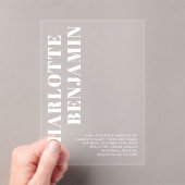 Moderne, feine Minimalistische Hochzeit Acryleinladungen (Insitu (Handheld))