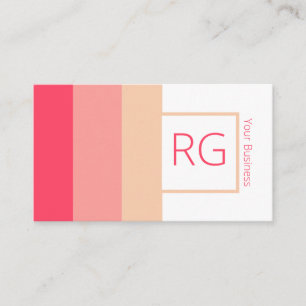 Moderne, feine rosa Farbtöne Mit Monogramm Persona Visitenkarte