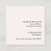 Moderne, feine rosa Schwarz, gebürtig Bobby Button Quadratische Visitenkarte (Rückseite)