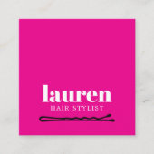 Moderne, feine rosa Schwarz, gebürtig Bobby Button Quadratische Visitenkarte (Vorderseite)