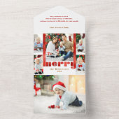 Moderne, feine Rote Merry Typografie 5-Foto All In One Einladung (Innen Boden)