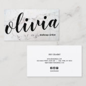 Moderne, feine schwarze Marmorschrift Kalligrafie Visitenkarte (Vorne/Hinten)