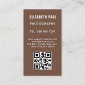 Moderne, feine, stilvolle Typografie, qr-Code Visitenkarte (Rückseite)