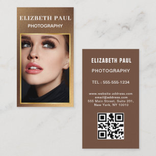 Moderne, feine, stilvolle Typografie, qr-Code Visitenkarte