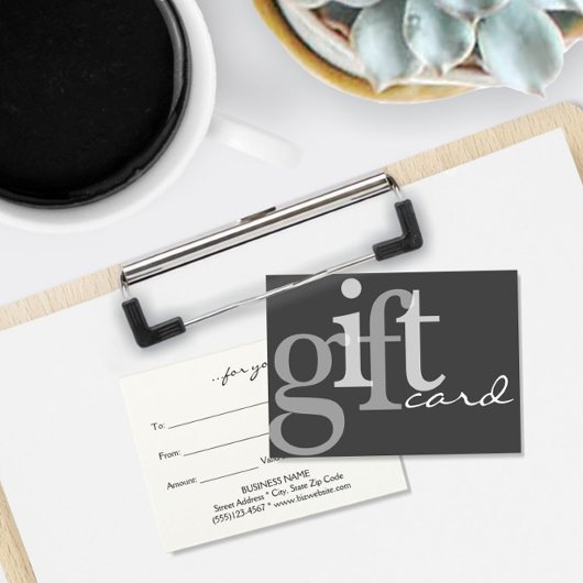 Moderne, feine Typografie Grau-Geschenkkarte