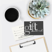 Moderne, feine Typografie Grau-Geschenkkarte
