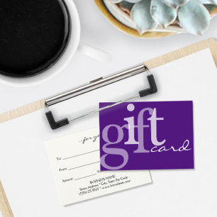 Moderne, feine Typografie Lila Giftkarte