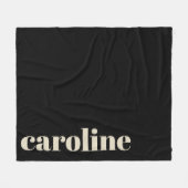 Moderne, feine Typografie Mit Monogramm Name Fleecedecke (Vorderseite (Horizontal))