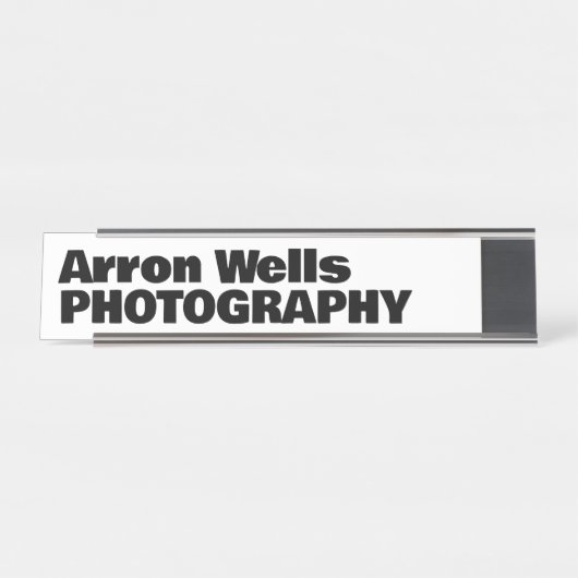 Moderne, feine Typografie Schreibtischnamensplakette (Vorderseite )