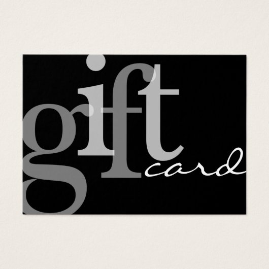 Moderne, feine Typografie Schwarz-weiße Giftkarte (Vorderseite)