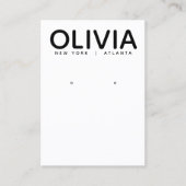 Moderne, feine Typografie, Weißer Ohrring Visitenkarte (Vorderseite)