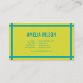 Moderne, feine und lebendige blaue und grüne sozia visitenkarte (Rückseite)