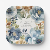 Moderne, feine Wasserfarbe Fall Blumendusche Pappteller (Vorderseite)