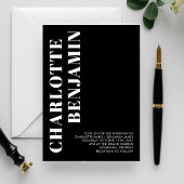 Moderne, feine, weiße und Minimalistische Hochzeit Einladung